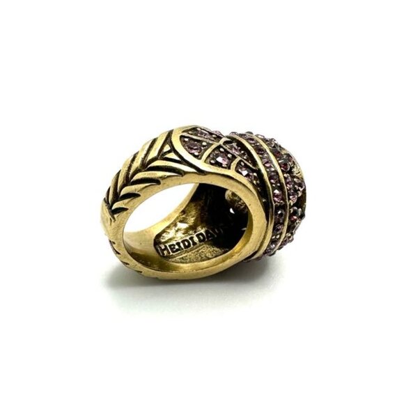 Heidi Daus "Premiere Attraction" Multicrystal Goldtone Cocktail Ring Size 5 - Picture 4 of 4
